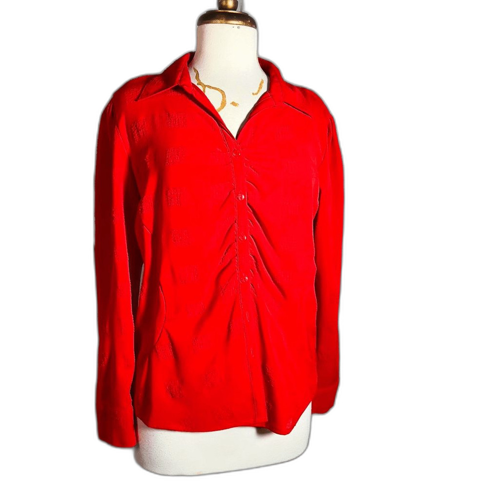 Claudia Richard Blouse Size L Vintage Romantic Academia Textured Top